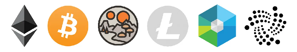 Cryptocurrency logos